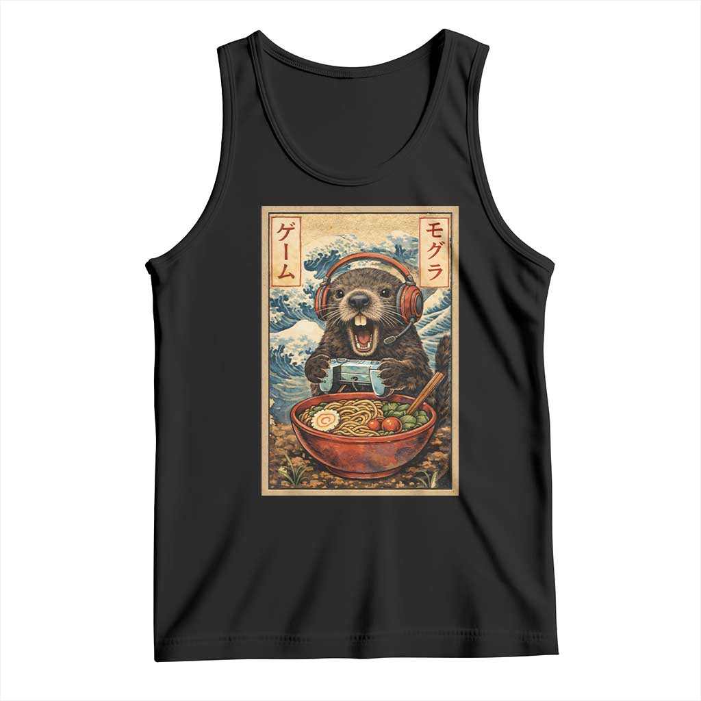 Cute Kawaii Gamer Groundhog Tank Top Funny Japanese Ramen Anime Otaku Fan Gift - Wonder Print Shop