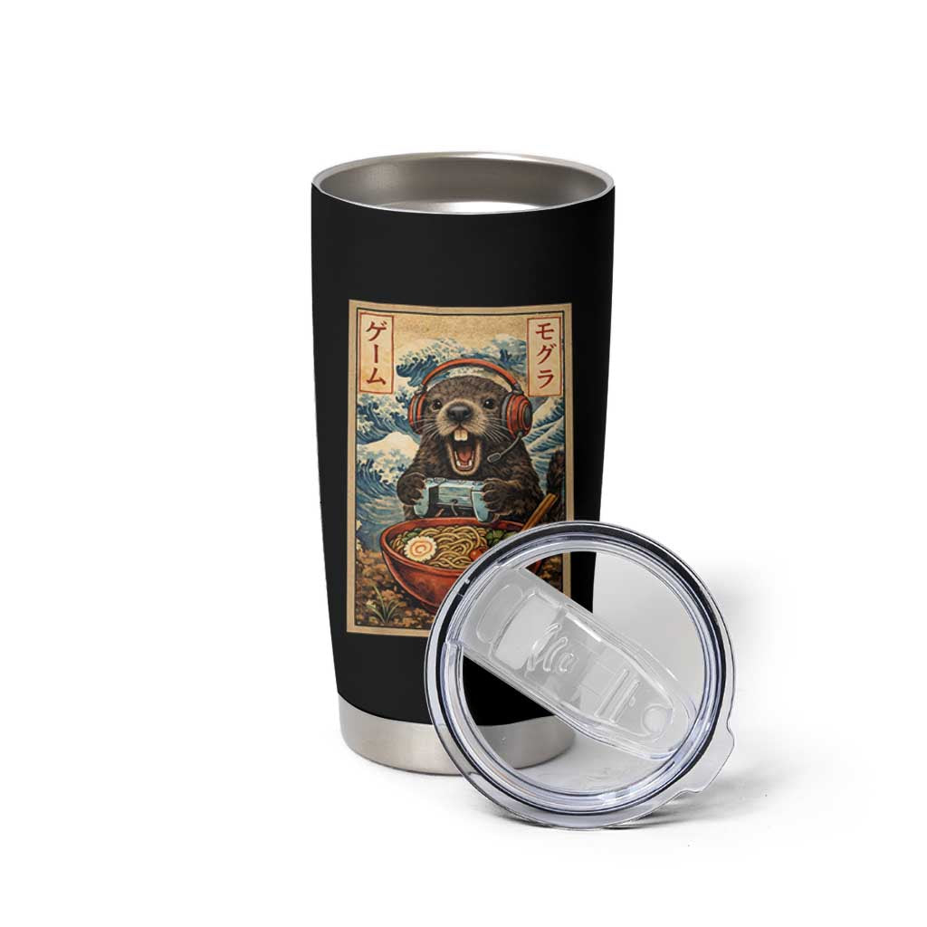 Cute Kawaii Gamer Groundhog Tumbler Cup Funny Japanese Ramen Anime Otaku Fan Gift - Wonder Print Shop