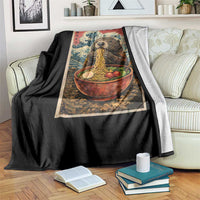 Japanese Groundhog Ramen Noodles Throw Blanket Funny Kawaii Anime - Wonder Print Shop