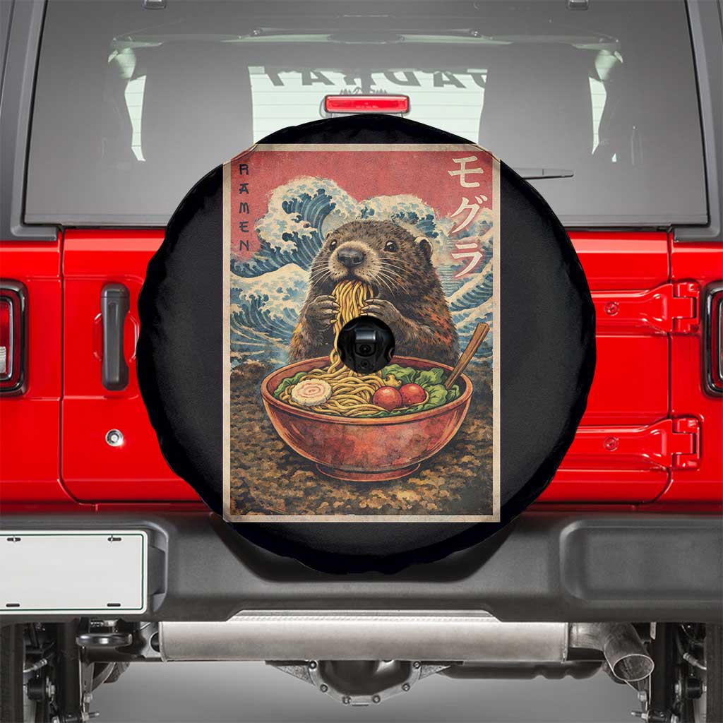 Japanese Groundhog Ramen Noodles Spare Tire Cover Funny Kawaii Anime - Wonder Print Shop