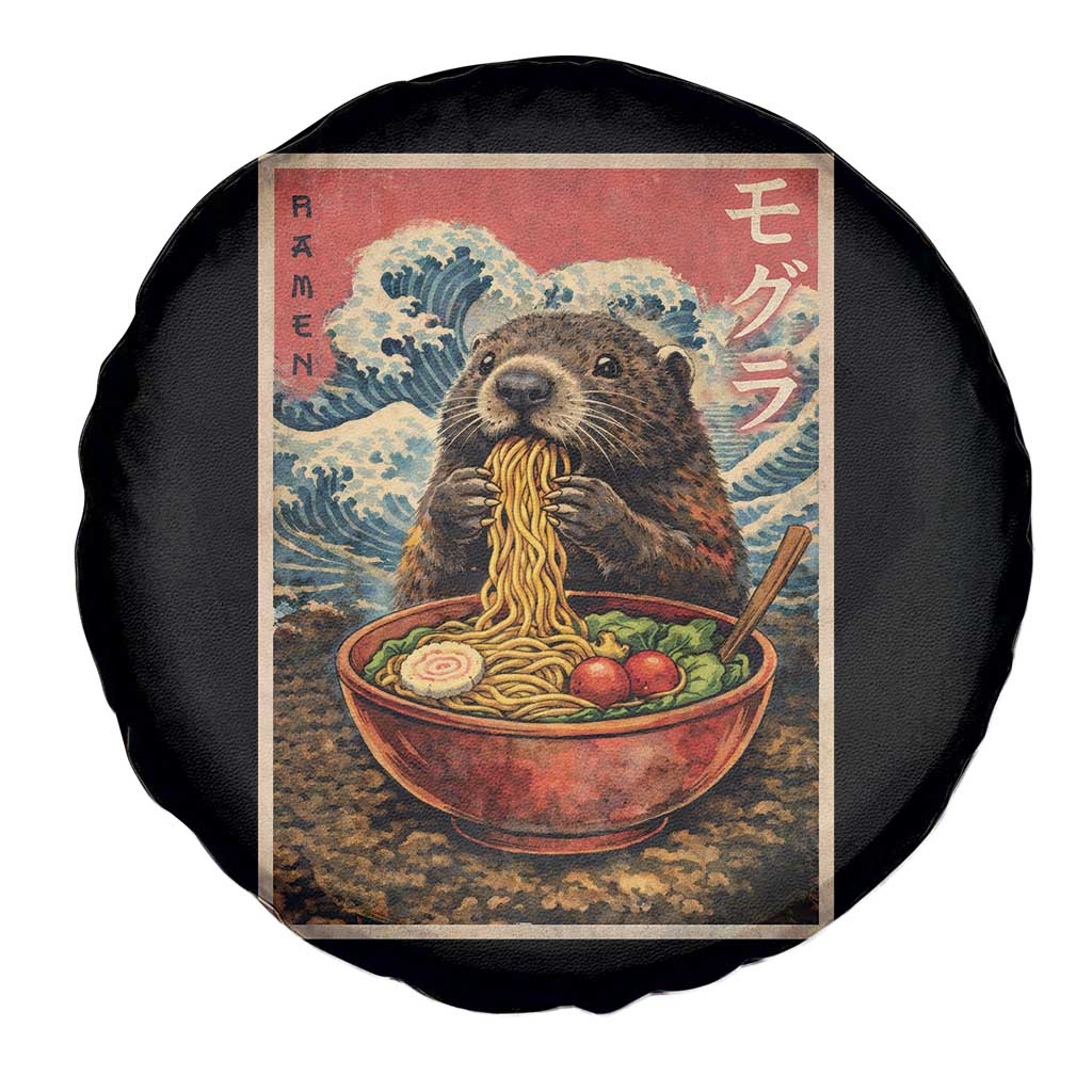 Japanese Groundhog Ramen Noodles Spare Tire Cover Funny Kawaii Anime - Wonder Print Shop