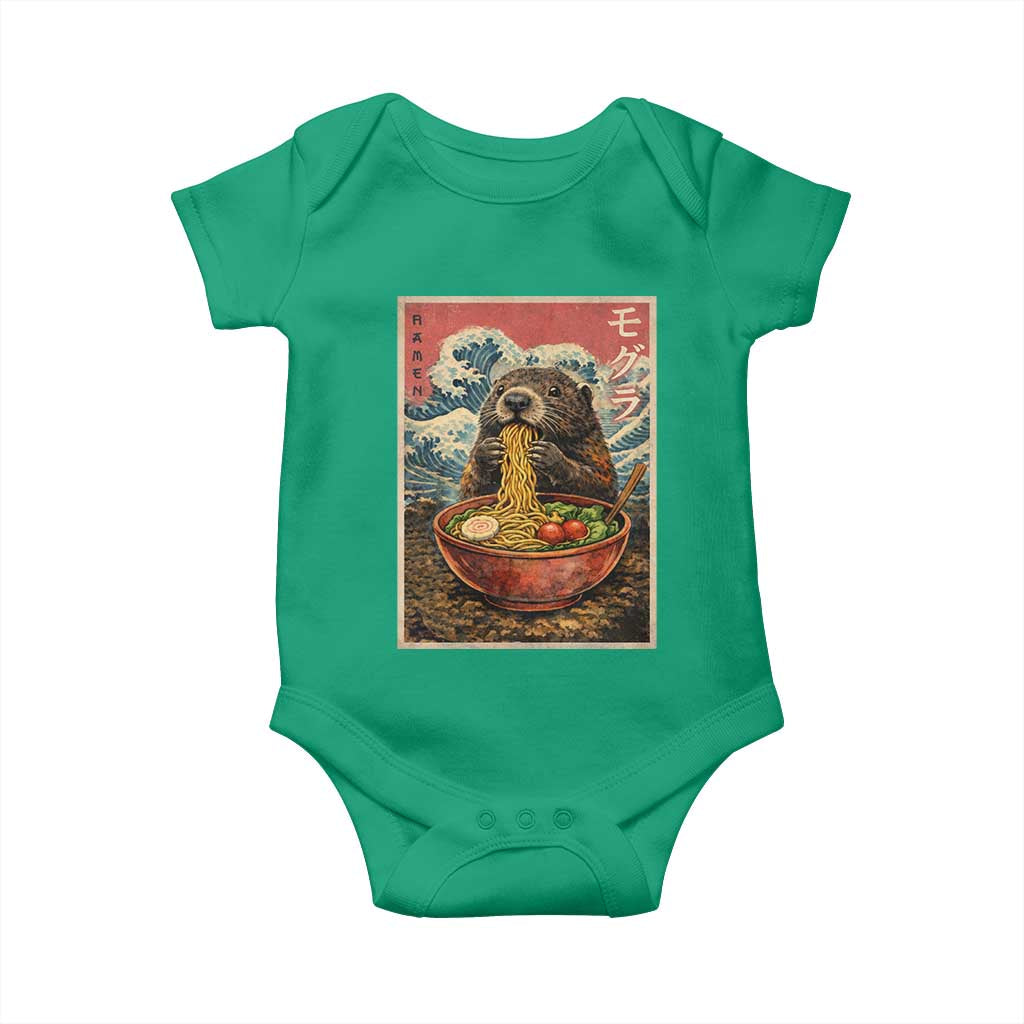 Japanese Groundhog Ramen Noodles Baby Onesie Funny Kawaii Anime - Wonder Print Shop
