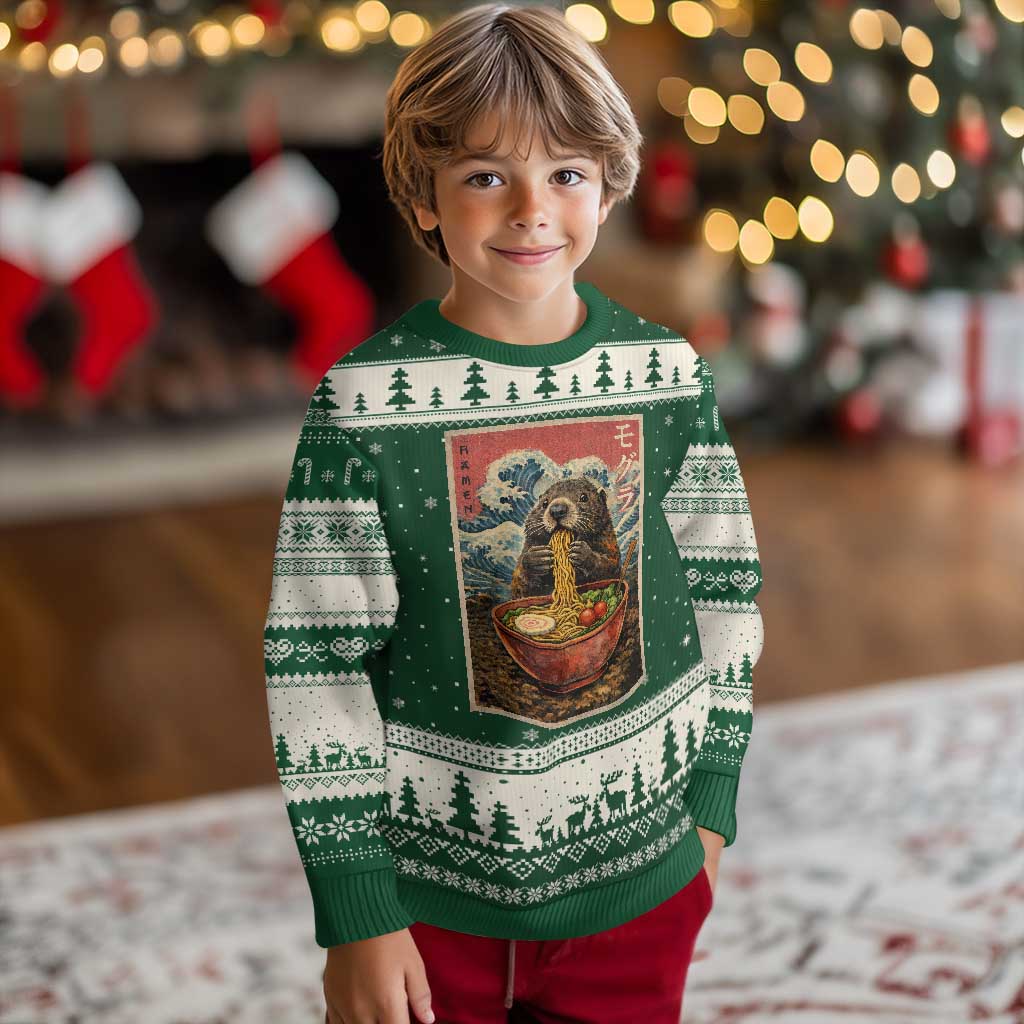 Japanese Groundhog Ramen Noodles Ugly Christmas Sweater Funny Kawaii Anime - Wonder Print Shop