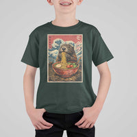 Japanese Groundhog Ramen Noodles T Shirt For Kid Funny Kawaii Anime - Wonder Print Shop