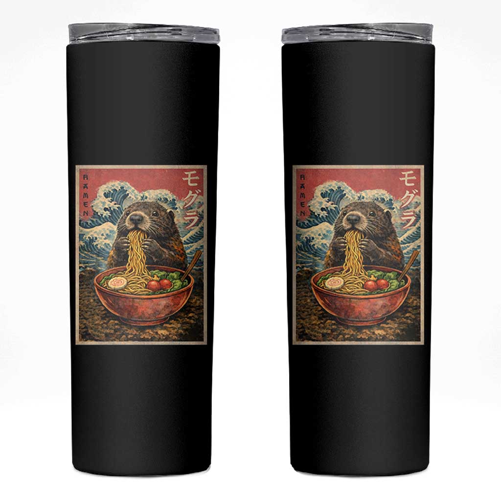 Japanese Groundhog Ramen Noodles Skinny Tumbler Funny Kawaii Anime - Wonder Print Shop