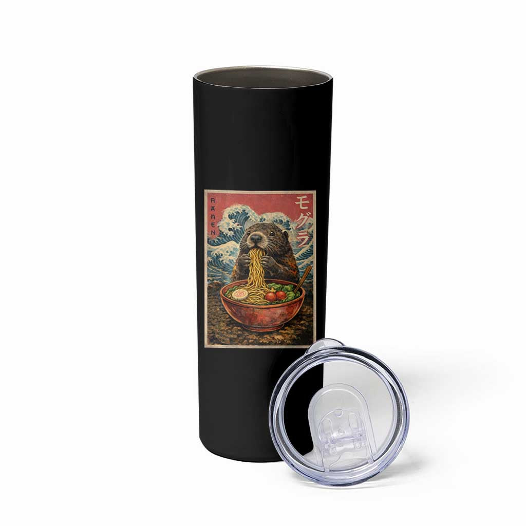 Japanese Groundhog Ramen Noodles Skinny Tumbler Funny Kawaii Anime - Wonder Print Shop