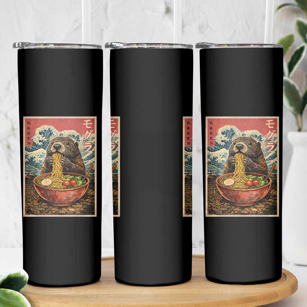 Japanese Groundhog Ramen Noodles Skinny Tumbler Funny Kawaii Anime - Wonder Print Shop