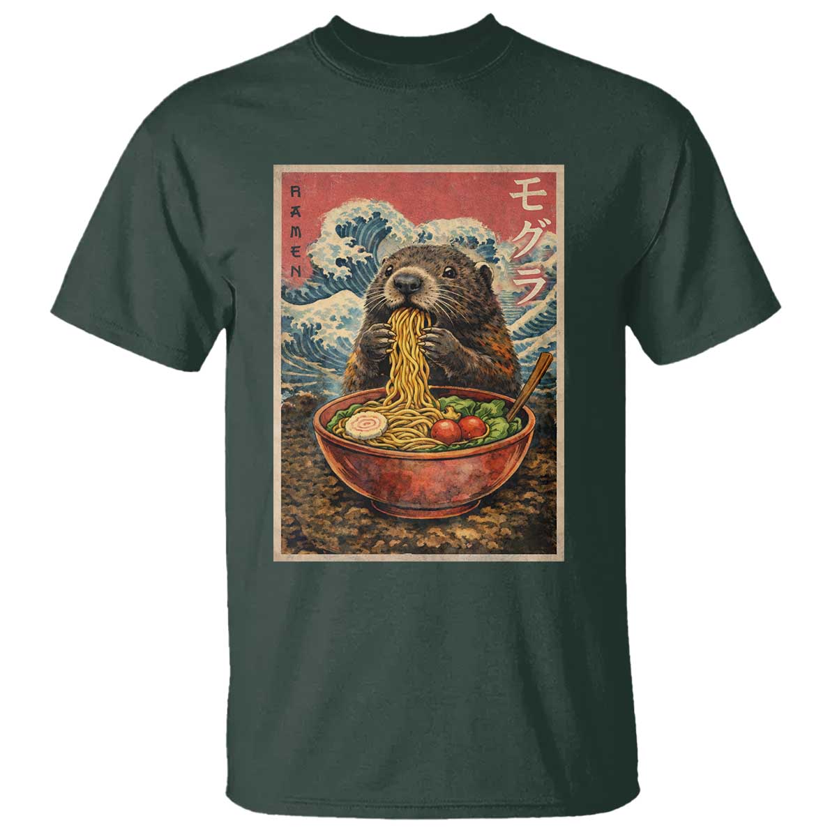 Japanese Groundhog Ramen Noodles T Shirt Funny Kawaii Anime - Wonder Print Shop