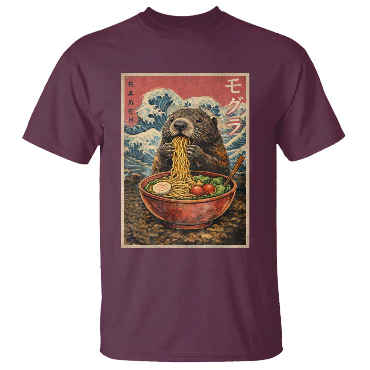 Japanese Groundhog Ramen Noodles T Shirt Funny Kawaii Anime - Wonder Print Shop