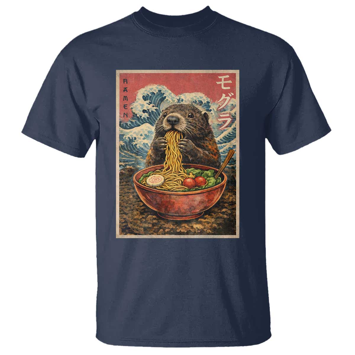 Japanese Groundhog Ramen Noodles T Shirt Funny Kawaii Anime - Wonder Print Shop