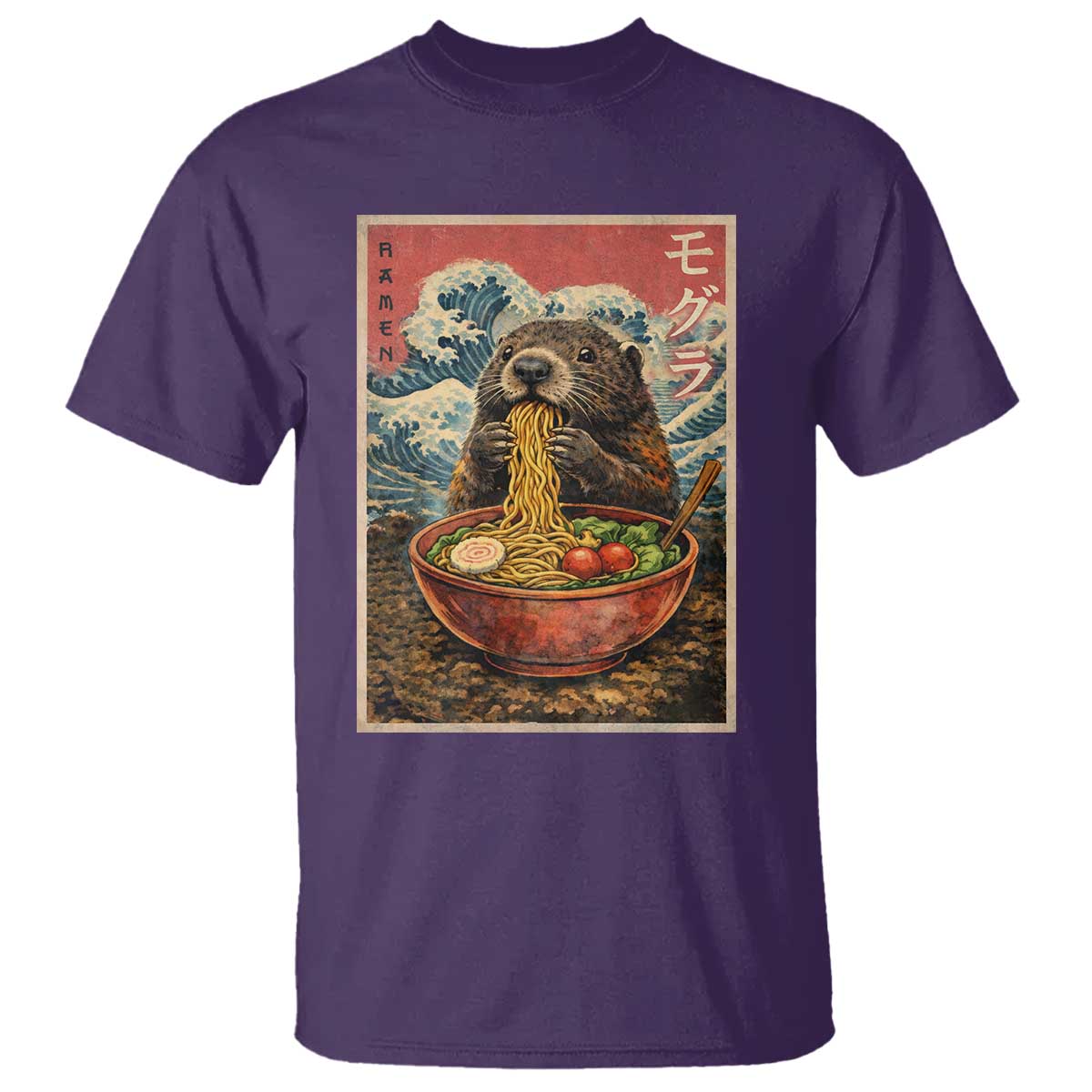Japanese Groundhog Ramen Noodles T Shirt Funny Kawaii Anime - Wonder Print Shop