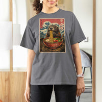 Japanese Groundhog Ramen Noodles T Shirt For Women Funny Kawaii Anime - Wonder Print Shop