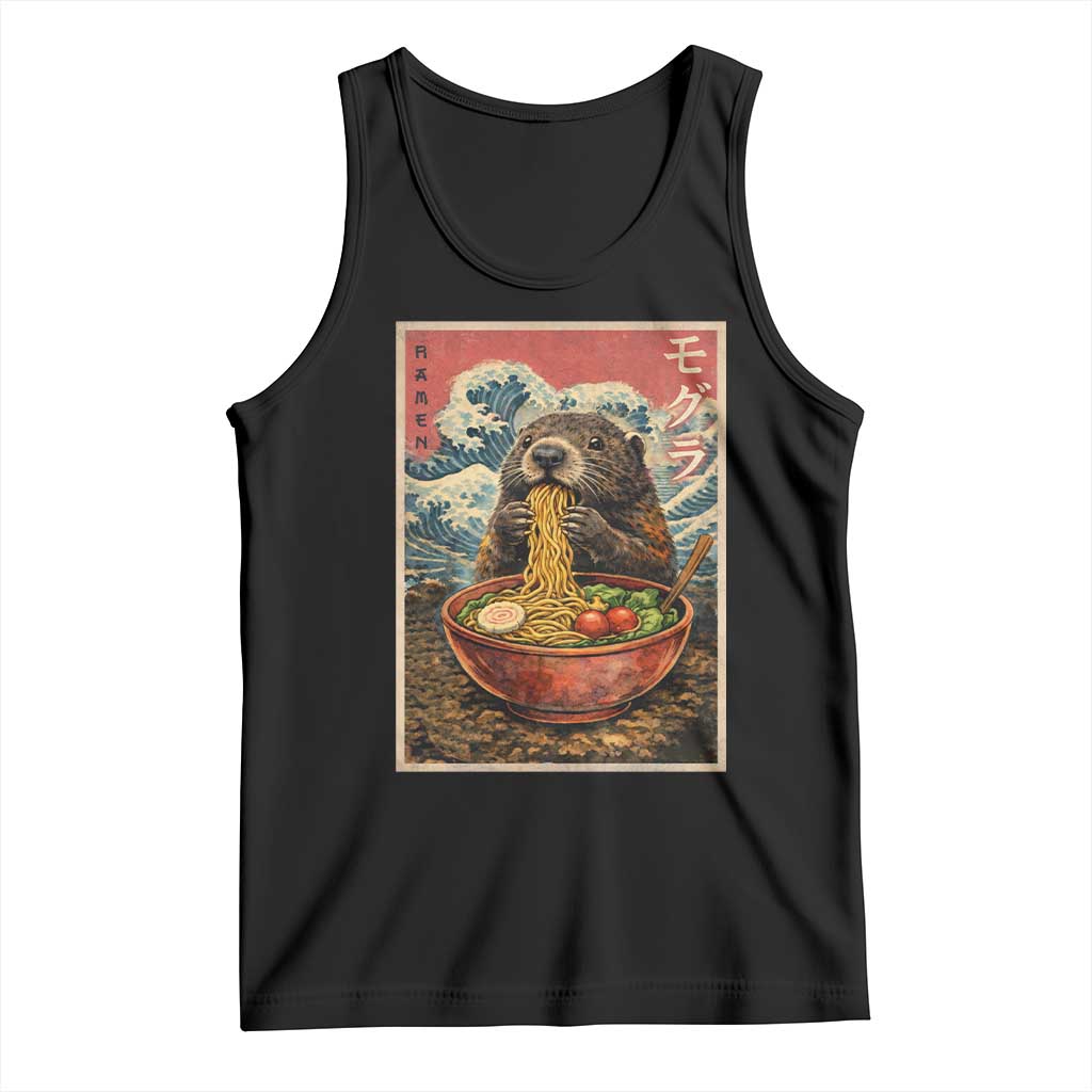 Japanese Groundhog Ramen Noodles Tank Top Funny Kawaii Anime - Wonder Print Shop