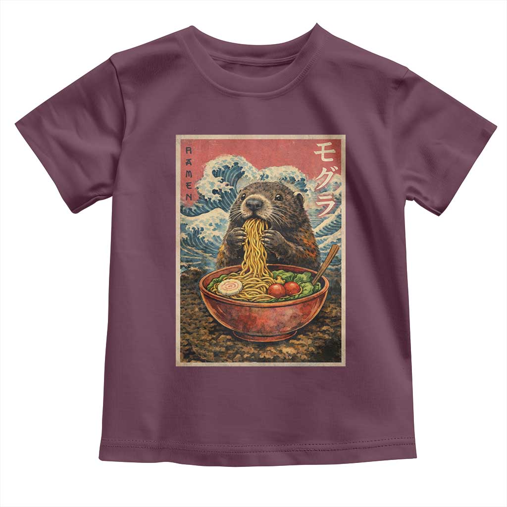 Japanese Groundhog Ramen Noodles Toddler T Shirt Funny Kawaii Anime - Wonder Print Shop