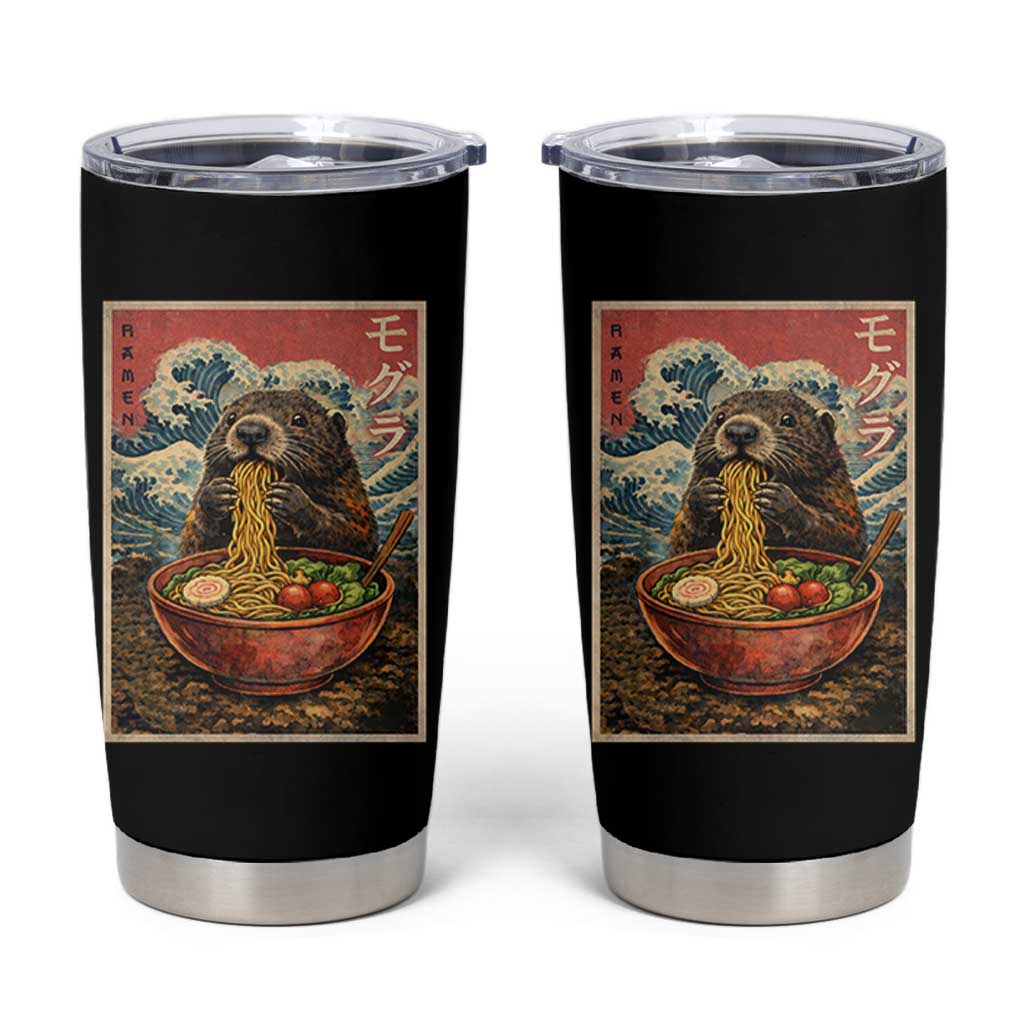 Japanese Groundhog Ramen Noodles Tumbler Cup Funny Kawaii Anime - Wonder Print Shop