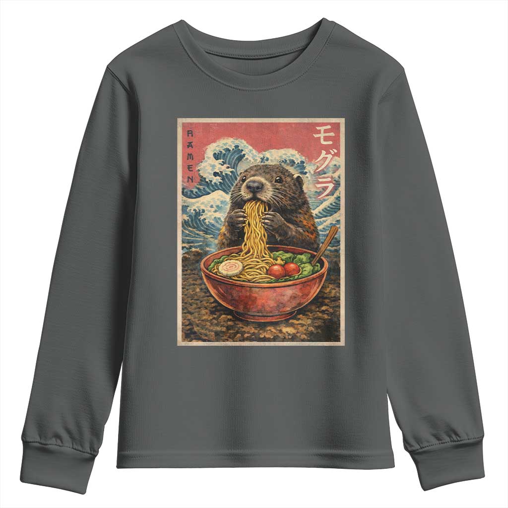 Japanese Groundhog Ramen Noodles Youth Sweatshirt Funny Kawaii Anime - Wonder Print Shop
