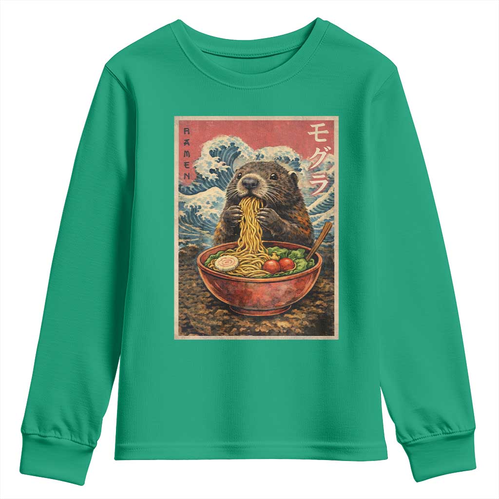Japanese Groundhog Ramen Noodles Youth Sweatshirt Funny Kawaii Anime - Wonder Print Shop