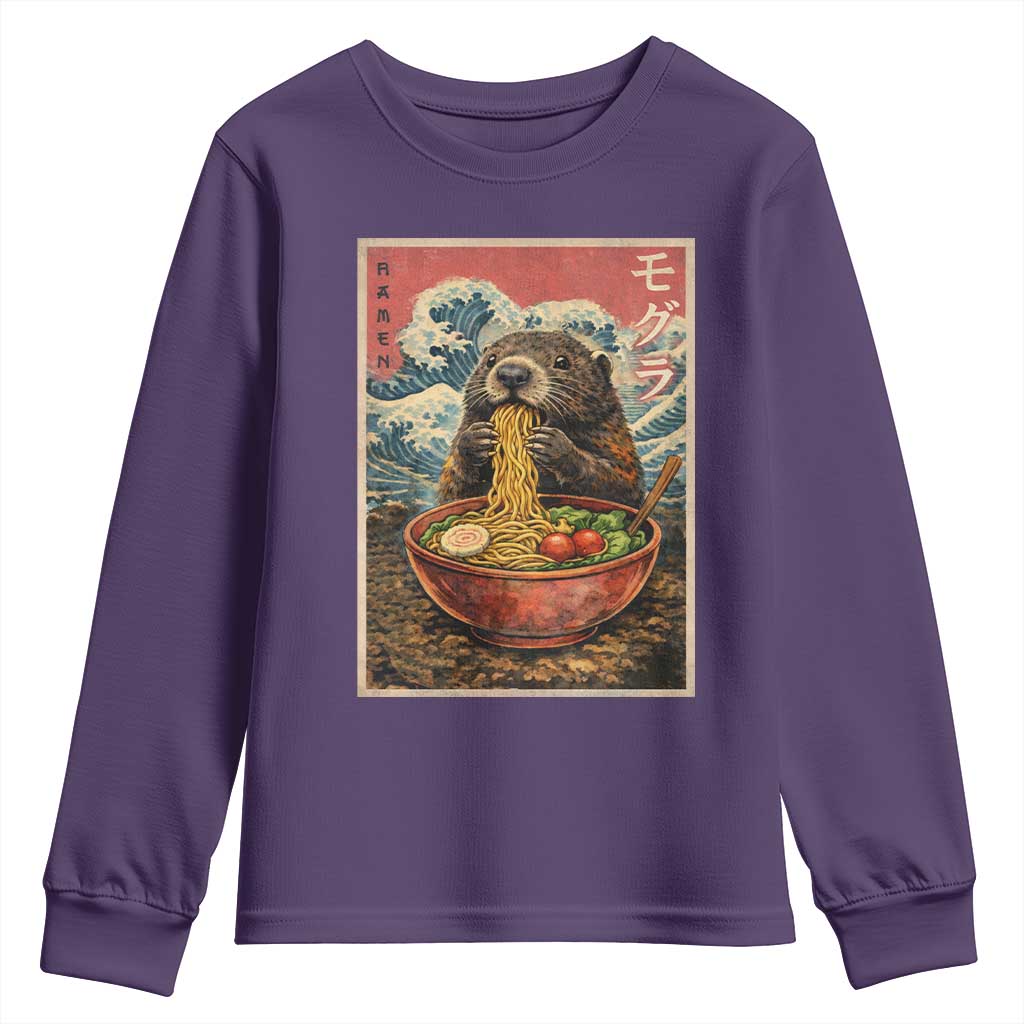 Japanese Groundhog Ramen Noodles Youth Sweatshirt Funny Kawaii Anime - Wonder Print Shop