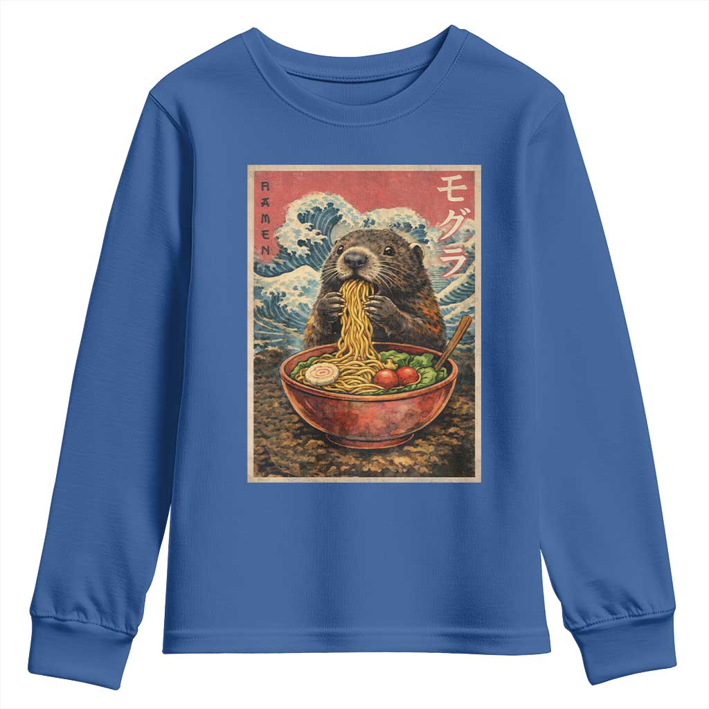 Japanese Groundhog Ramen Noodles Youth Sweatshirt Funny Kawaii Anime - Wonder Print Shop