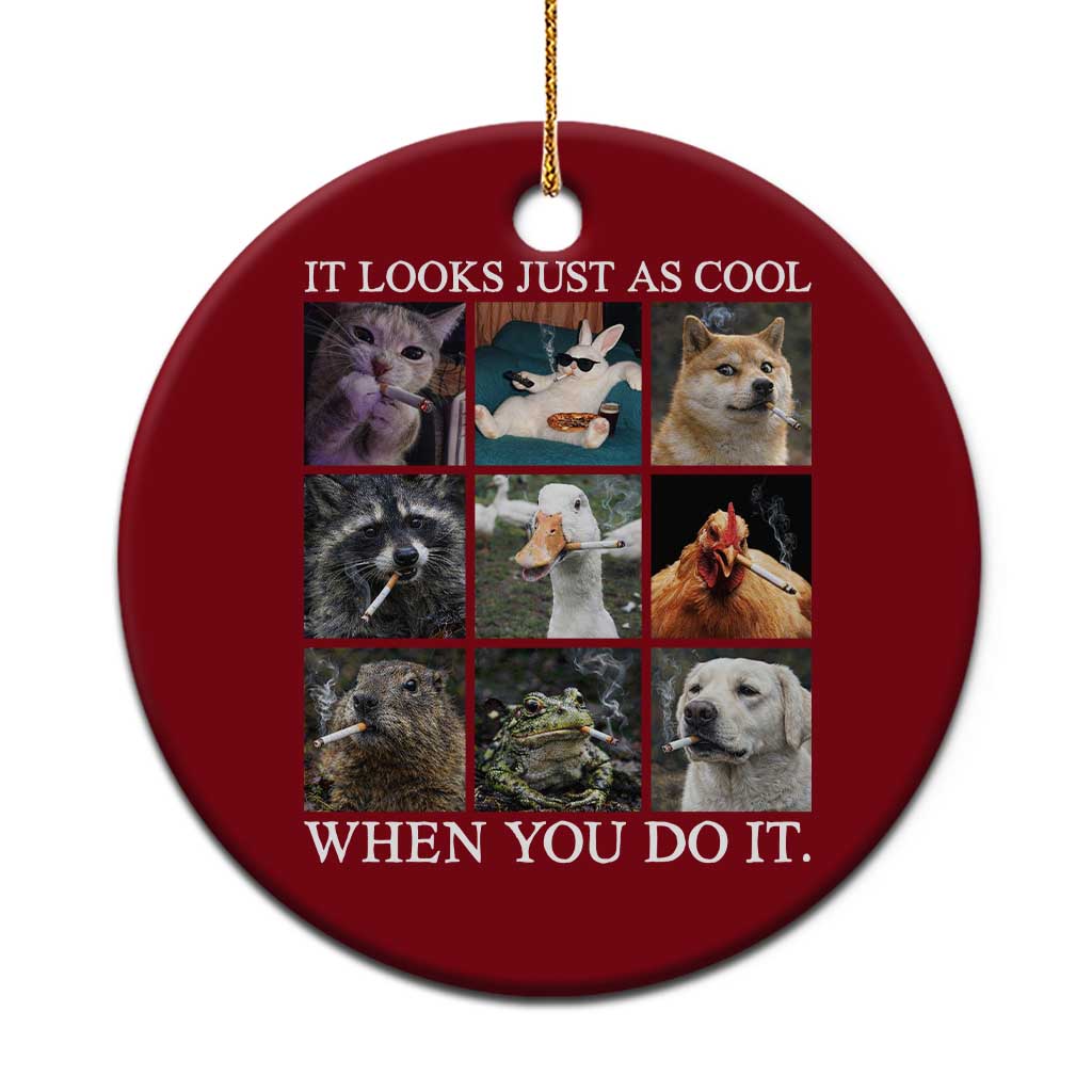 Animals Smoking Cigarettes Meme Ceramic Ornament It Looks Just as Cool When You Do It - Wonder Print Shop
