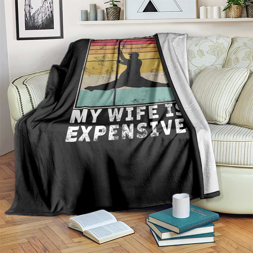Sarcastic Husband Throw Blanket Retro Mind Your Business My Wife Is Expensive - Wonder Print Shop