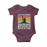Sarcastic Husband Baby Onesie Retro Mind Your Business My Wife Is Expensive - Wonder Print Shop