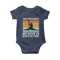 Sarcastic Husband Baby Onesie Retro Mind Your Business My Wife Is Expensive - Wonder Print Shop
