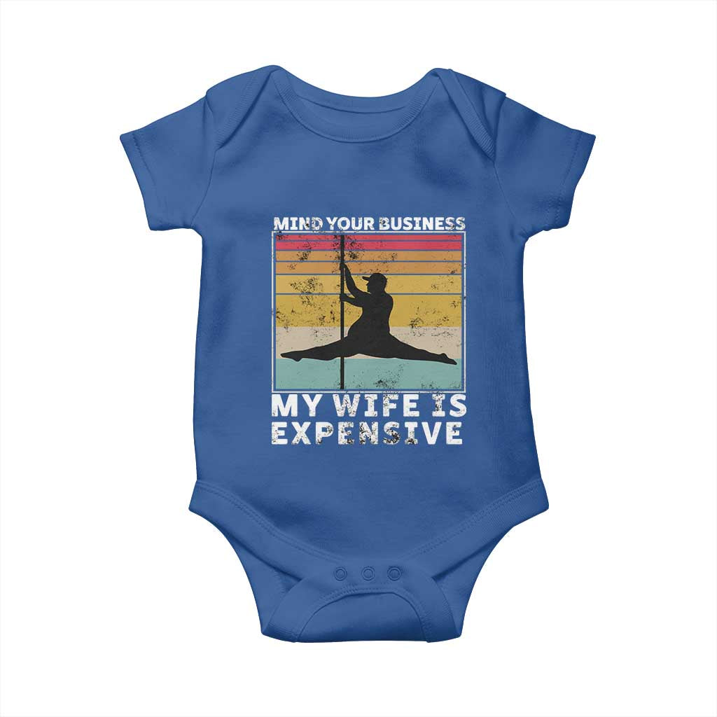 Sarcastic Husband Baby Onesie Retro Mind Your Business My Wife Is Expensive - Wonder Print Shop