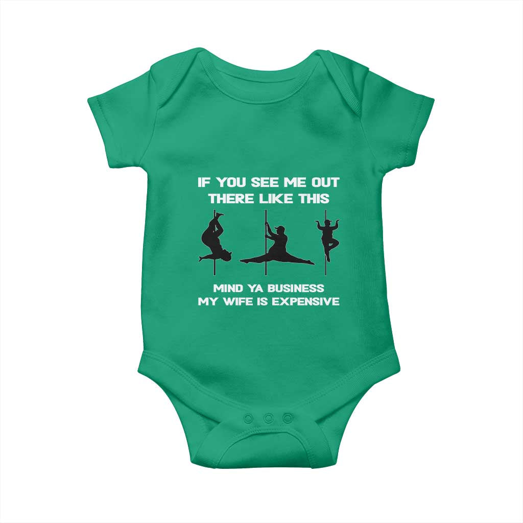 Sarcastic Husband Baby Onesie Mind Your Business My Wife Is Expensive - Wonder Print Shop