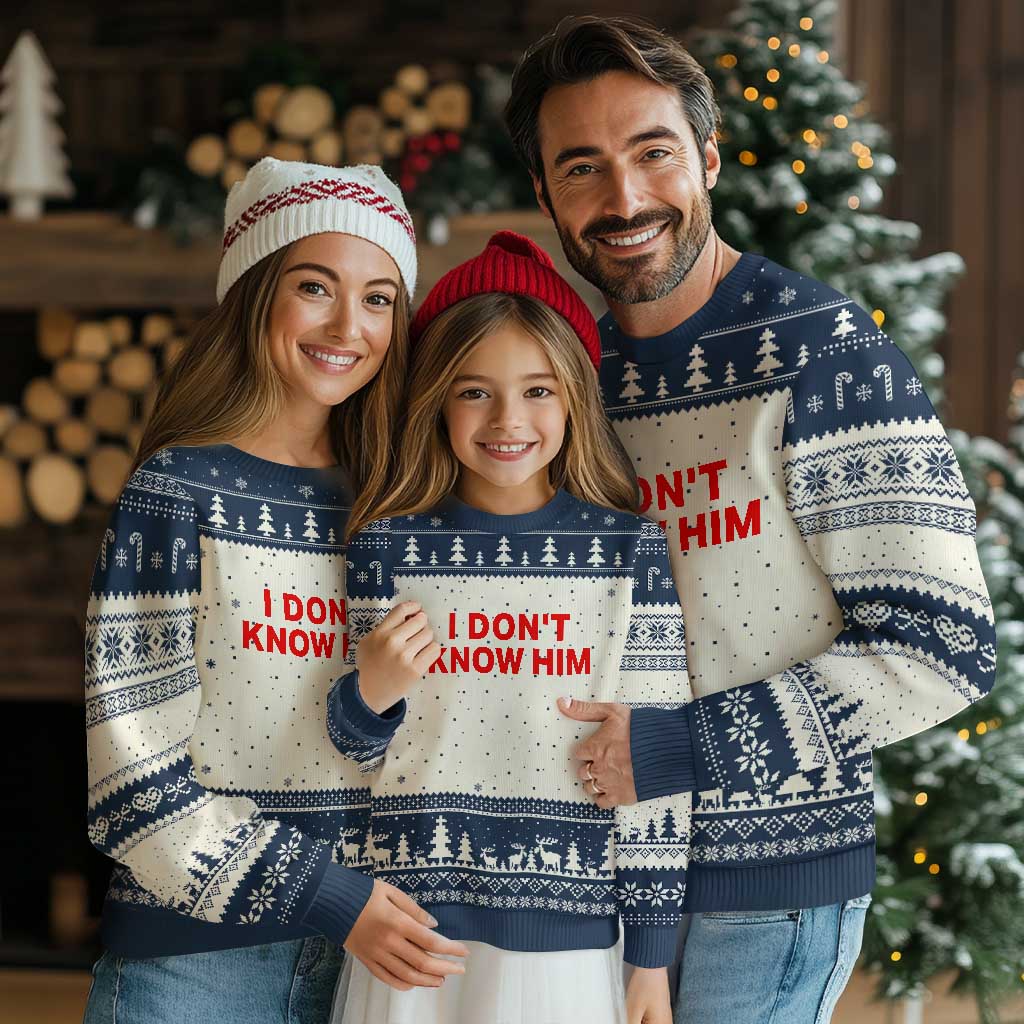 Funny Couple Matching Ugly Christmas Sweater I Don't Know Him Couples She's My Soulmate - Wonder Print Shop