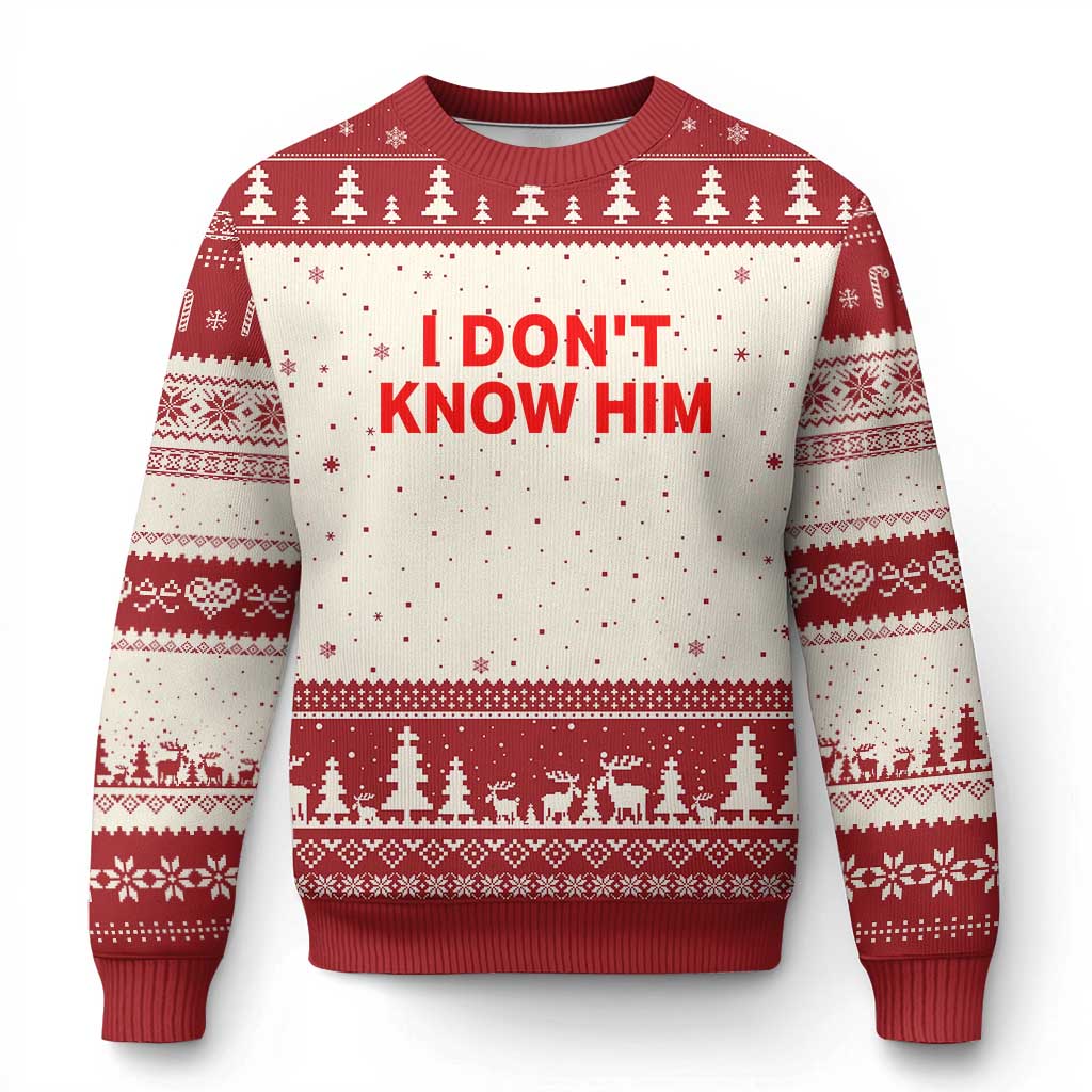 Funny Couple Matching Ugly Christmas Sweater I Don't Know Him Couples She's My Soulmate - Wonder Print Shop