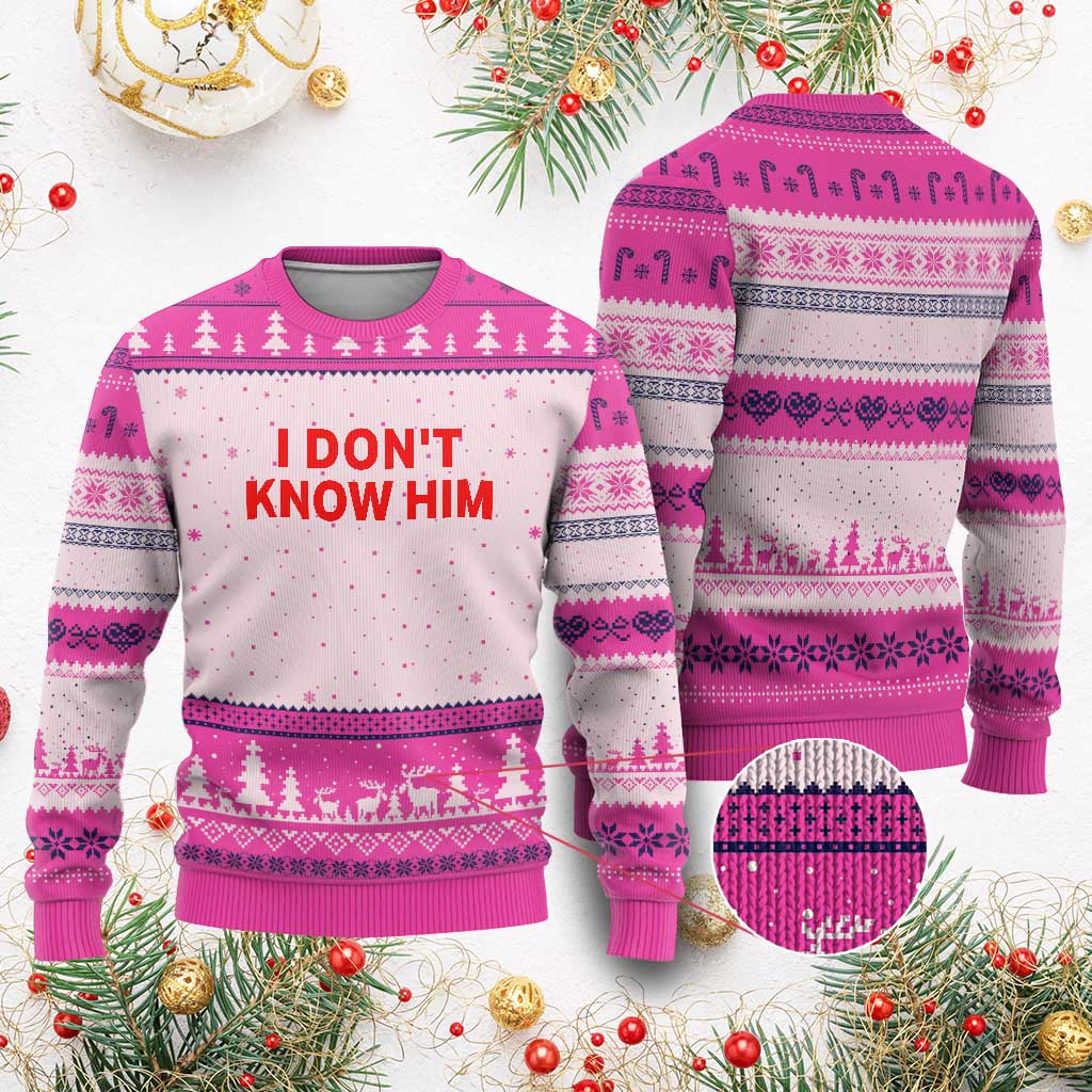 Funny Couple Matching Ugly Christmas Sweater I Don't Know Him Couples She's My Soulmate - Wonder Print Shop