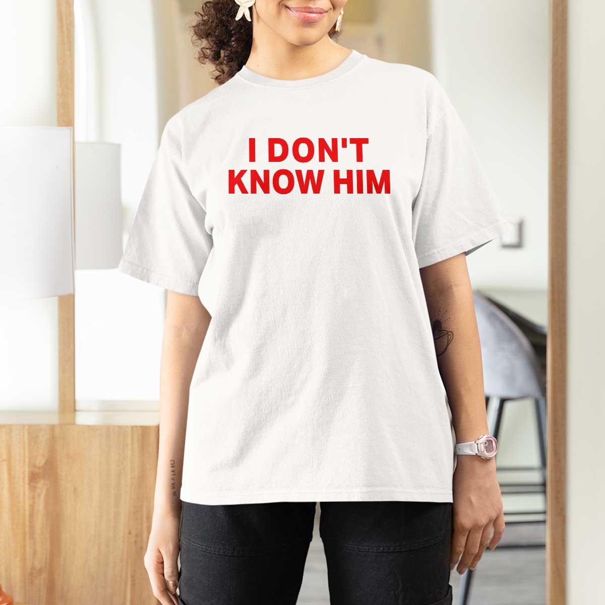 Funny Couple Matching T Shirt For Women I Don't Know Him Couples She's My Soulmate - Wonder Print Shop