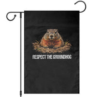Respect The Groundhog Garden Flag Funny Woodchuck - Wonder Print Shop