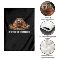 Respect The Groundhog Garden Flag Funny Woodchuck - Wonder Print Shop