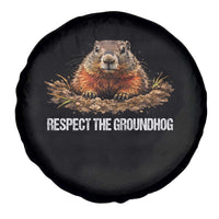 Respect The Groundhog Spare Tire Cover Funny Woodchuck - Wonder Print Shop