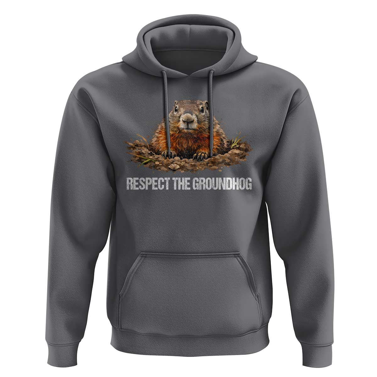 Respect The Groundhog Hoodie Funny Woodchuck - Wonder Print Shop