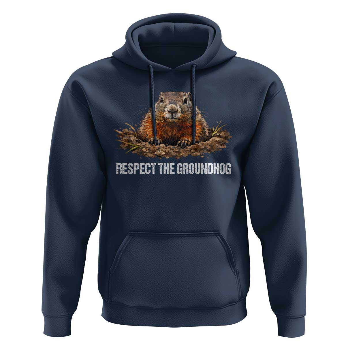Respect The Groundhog Hoodie Funny Woodchuck - Wonder Print Shop