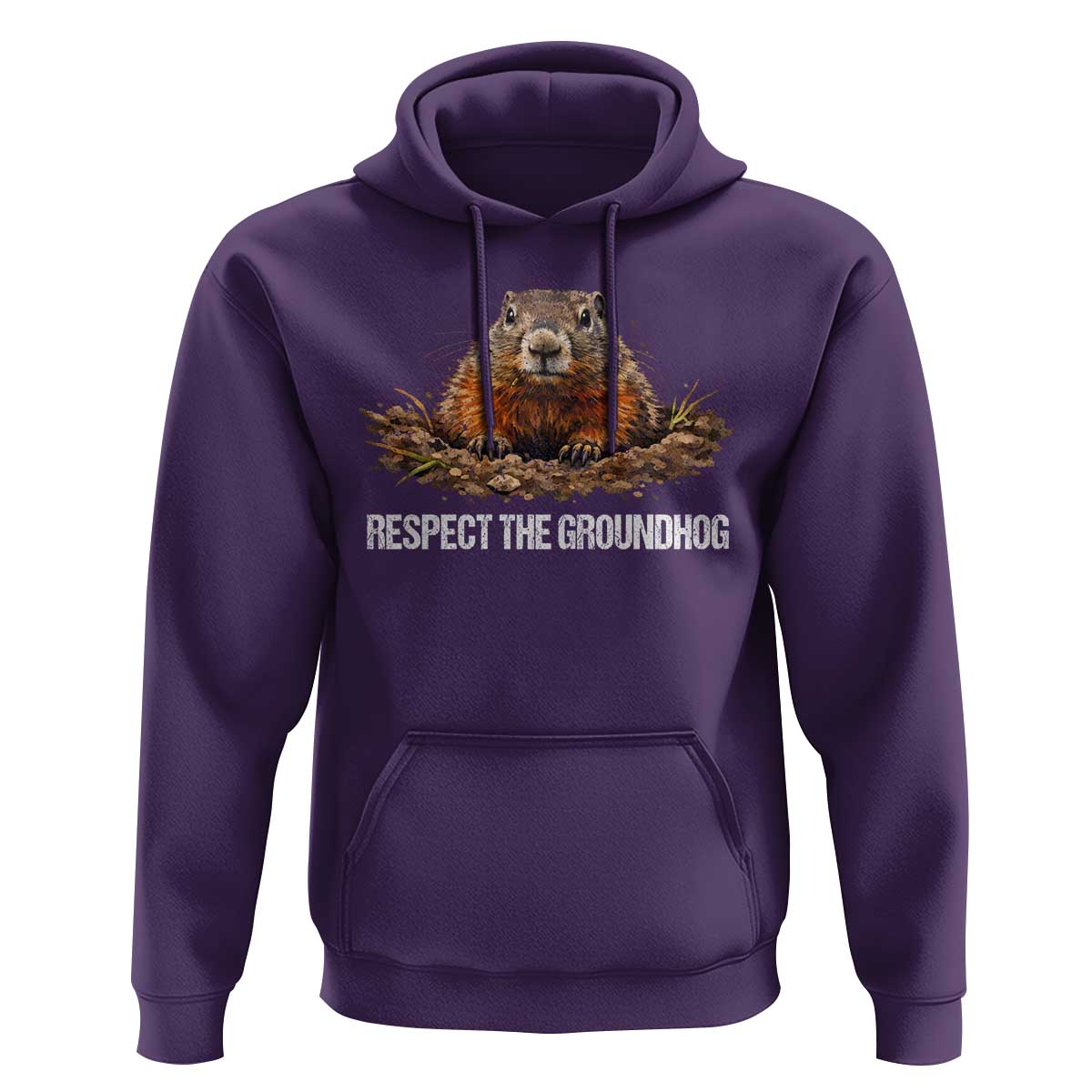 Respect The Groundhog Hoodie Funny Woodchuck - Wonder Print Shop