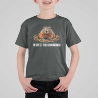 Respect The Groundhog T Shirt For Kid Funny Woodchuck - Wonder Print Shop
