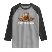 Respect The Groundhog Raglan Shirt Funny Woodchuck - Wonder Print Shop
