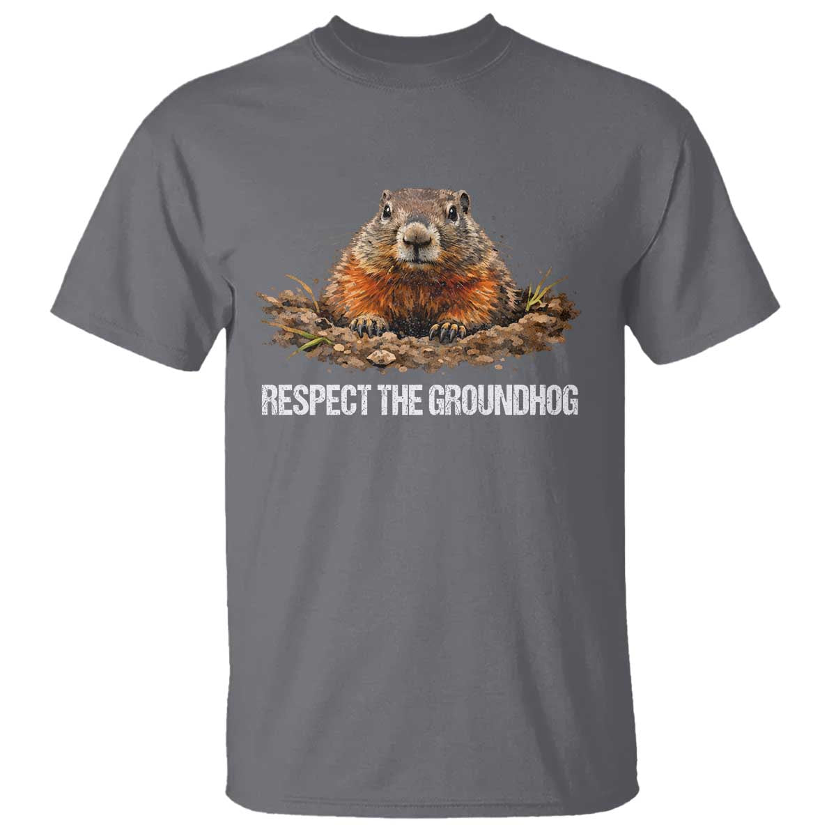 Respect The Groundhog T Shirt Funny Woodchuck - Wonder Print Shop