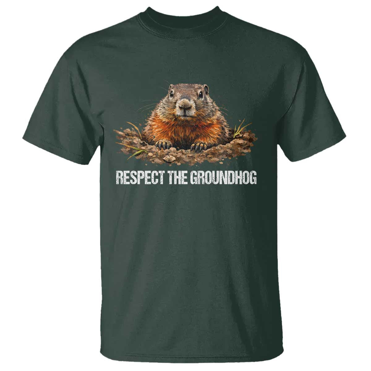 Respect The Groundhog T Shirt Funny Woodchuck - Wonder Print Shop