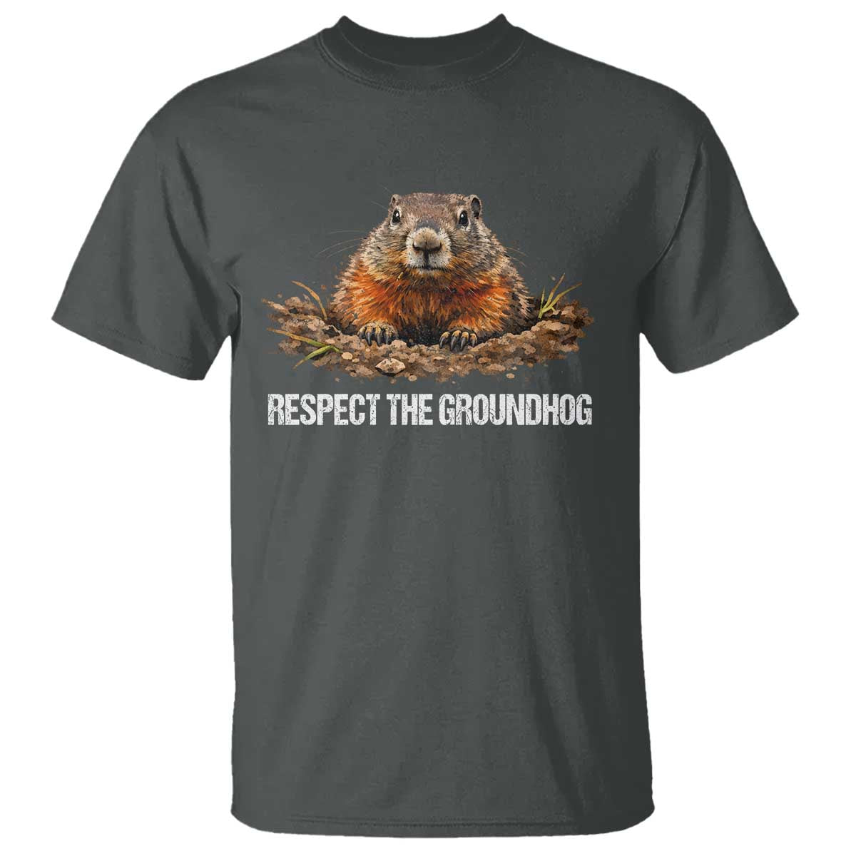Respect The Groundhog T Shirt Funny Woodchuck - Wonder Print Shop