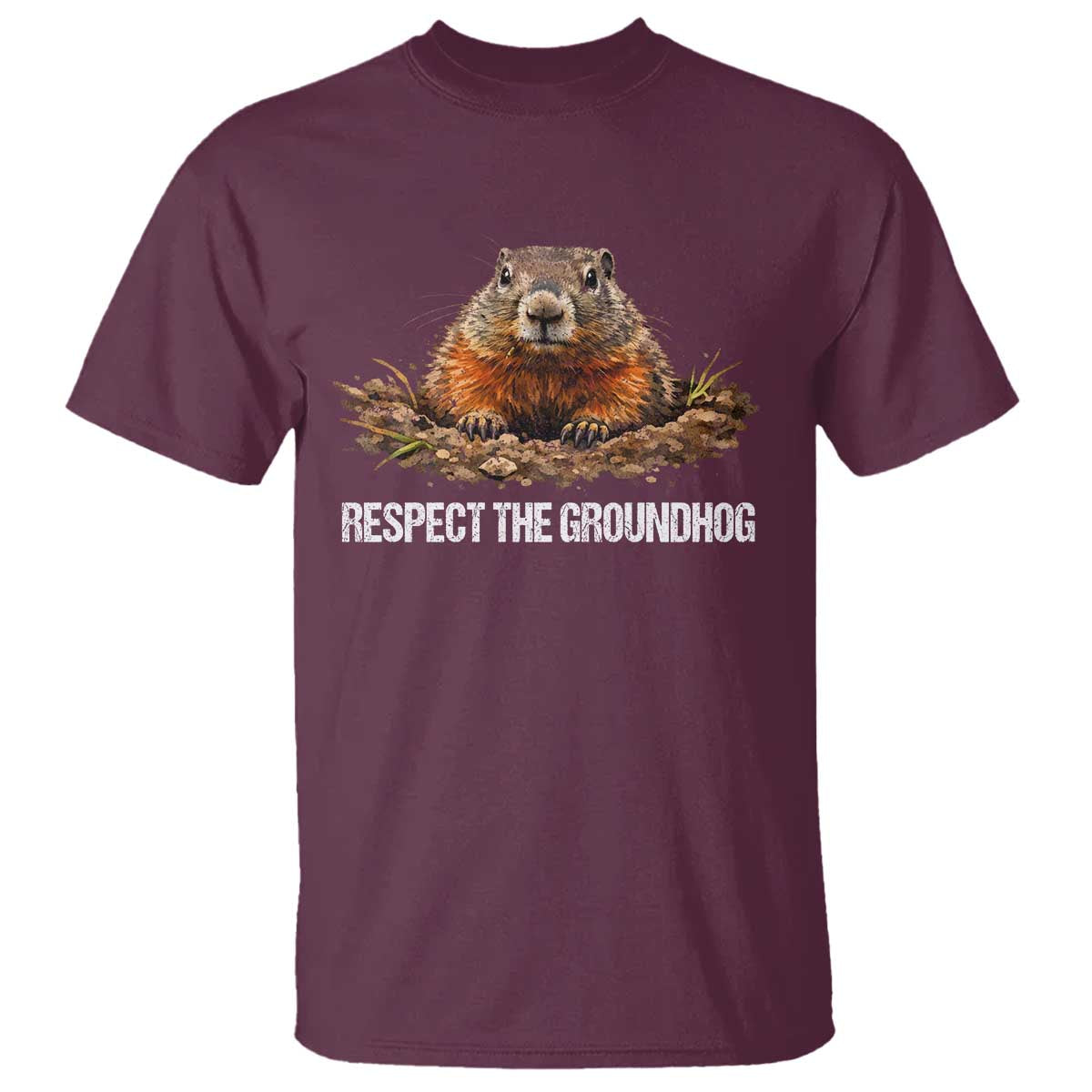 Respect The Groundhog T Shirt Funny Woodchuck - Wonder Print Shop
