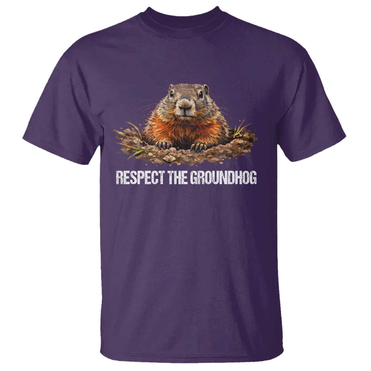 Respect The Groundhog T Shirt Funny Woodchuck - Wonder Print Shop