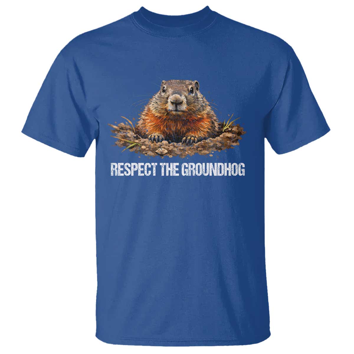 Respect The Groundhog T Shirt Funny Woodchuck - Wonder Print Shop