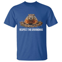 Respect The Groundhog T Shirt Funny Woodchuck - Wonder Print Shop