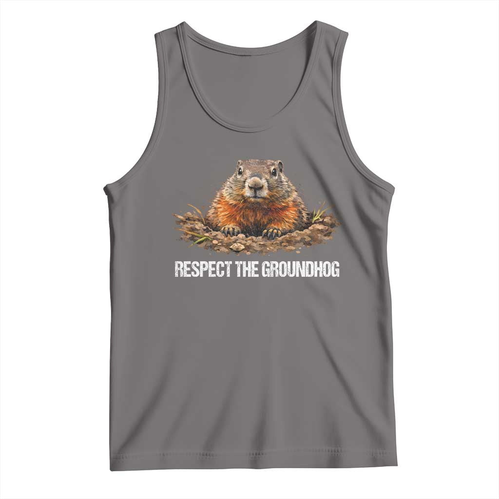 Respect The Groundhog Tank Top Funny Woodchuck - Wonder Print Shop