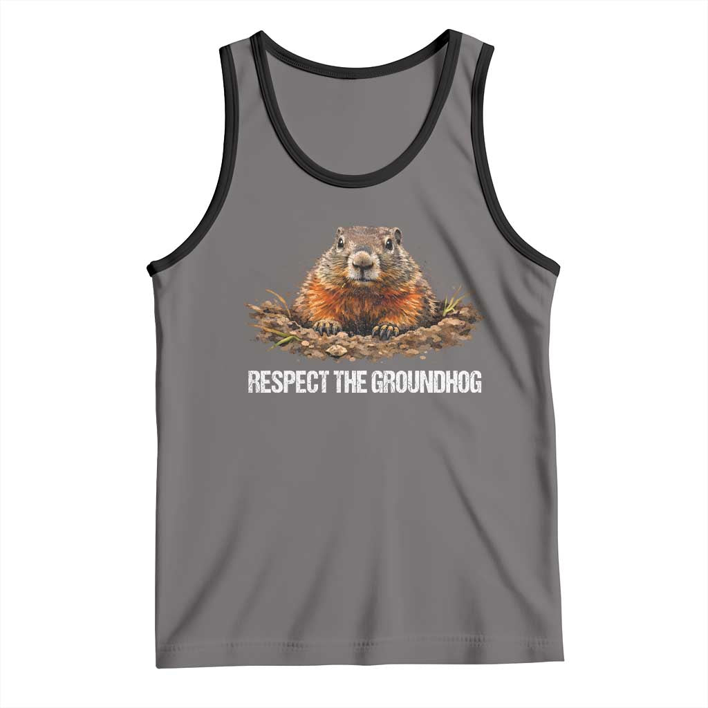 Respect The Groundhog Tank Top Funny Woodchuck - Wonder Print Shop